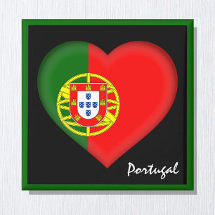 Aimant Drapeau portugais & Coeur, Vacances Portugal /spor