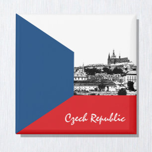 Aimant Drapeau Prague & Tchèque - ville historique /Czech