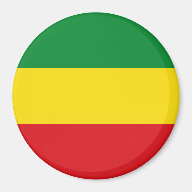 Aimant Drapeau rastafarien Rasta Ethiopie (Devant)