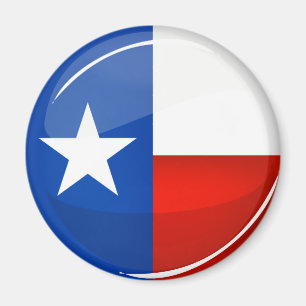 Aimant Drapeau rond brillant du Texas