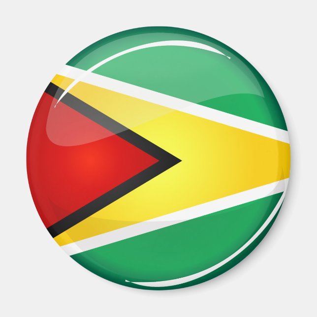 Aimant Drapeau rond glacé Guyanais (Devant)