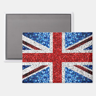 Aimant Drapeau rouge bleu blanc brillant parties scintill