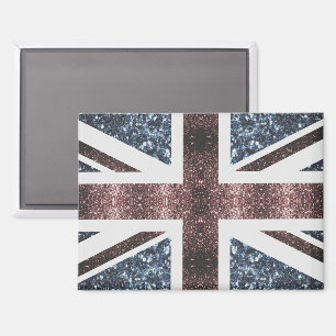 Aimant Drapeau rustique UK rouge bleu étincelants parties