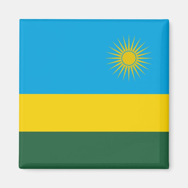 Aimant Drapeau rwandais (Rwanda) (Pays africain) (Devant)