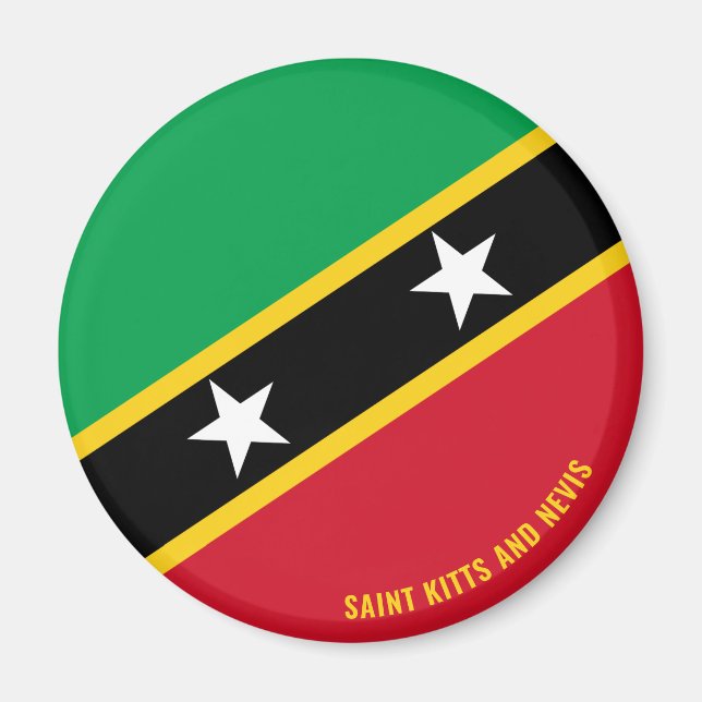 Aimant Drapeau Saint-Kitts-et-Nevis Charme patriotique (Devant)