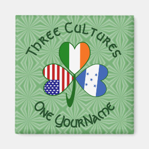 Aimant Drapeau trèfle personnalisé américano-irlandais ho