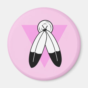 Aimant Drapeau Triangle Rose Two-Spirit
