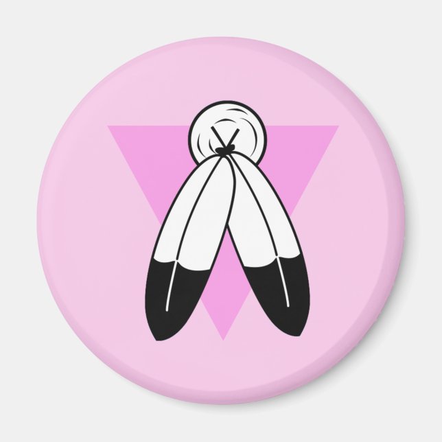 Aimant Drapeau Triangle Rose Two-Spirit (Devant)