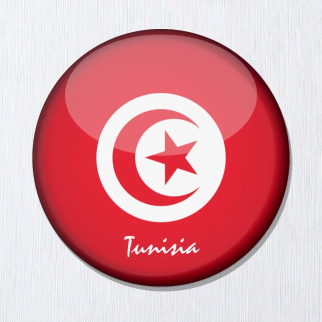 Aimant Drapeau tunisien & Afrique - fans de voyages/sport (Créateur téléchargé)