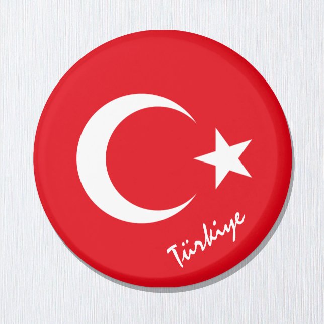 Aimant Drapeau turc & Türkiye vacances / fans sportifs Ma (Créateur téléchargé)