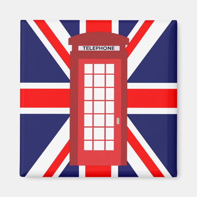 Aimant drapeau Union Jack de la boîte de téléphone britan (Devant)