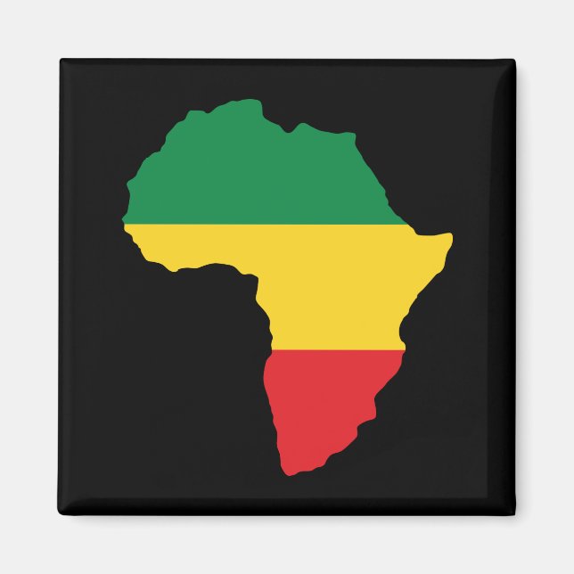 Aimant Drapeau vert, or et Afrique rouge (Devant)