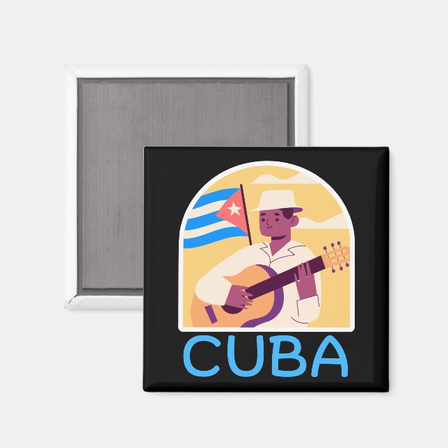 Aimant Drapeau vintage Cuba (Recto/Verso)