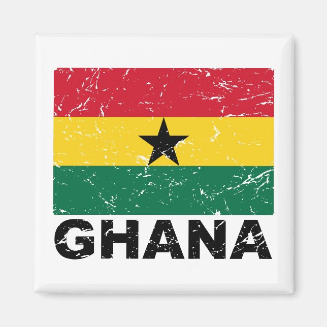 Aimant Drapeau Vintage du Ghana (Devant)