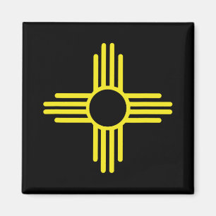 Aimant Drapeau vintage du Nouveau-Mexique Soleil Zia Rétr