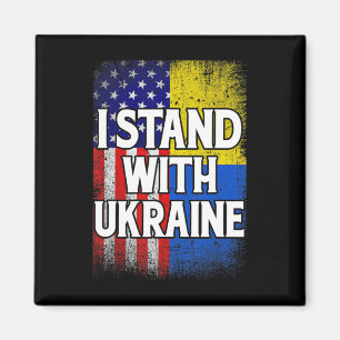 Aimant Drapeau vintage ukrainien américain Ukraine patrio