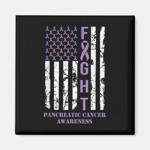 Aimant Drapeau violet ribbon soutien cancer pancréatique