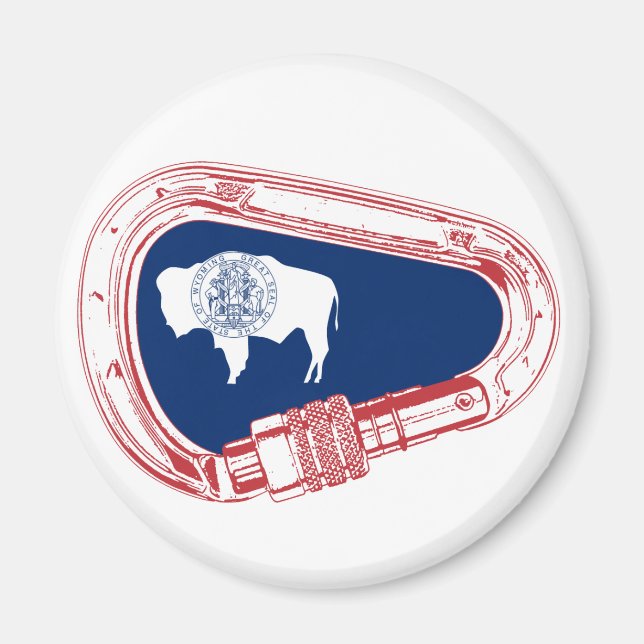 Aimant Drapeau Wyoming Escalade Carabiner (Devant)