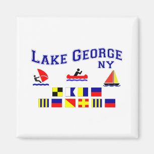 Aimant Drapeaux de signal de George NY de lac