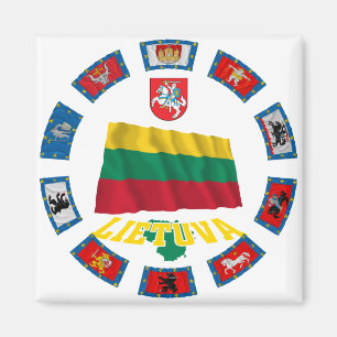 Aimant Drapeaux lituaniens