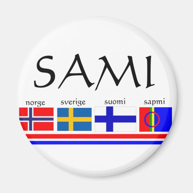 Aimant Drapeaux samis et scandinaves (Devant)