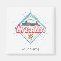Dresde Allemagne Saxe Retro Skyline Vintage