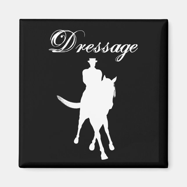 Aimant Dressage Cheval Et Rider Silhouette Dark (Devant)