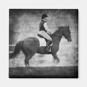 Aimant Dressage en Grunge noir et blanc