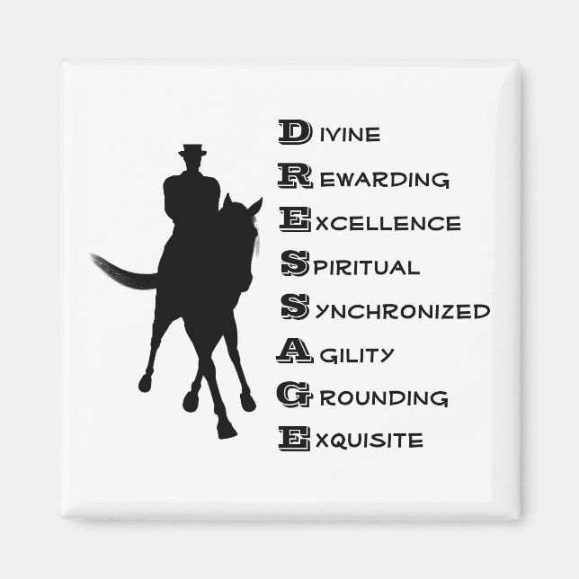 Aimant Dressage Est Cheval Et Rider Silhouette (Devant)