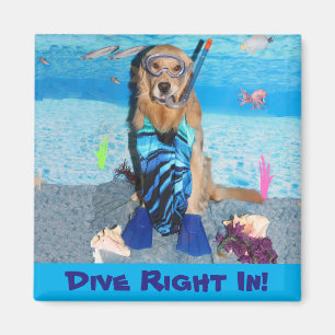 Aimant Droite de piqué de Snorkeler de golden retriever