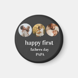 Aimant drôle 3photo collage heureux première fête des pèr