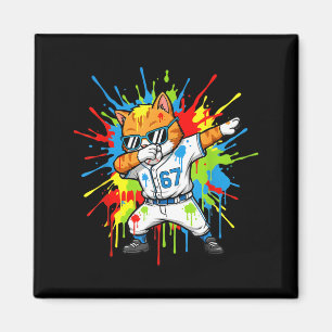 Aimant Drôle 67 Baseball Dabbing Chat 6 7 Crème Glacée Qu