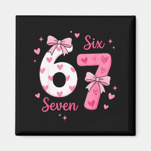 Aimant Drôle 67 Mignon Six Sept Mème Nk Cœurs Arc Valenti