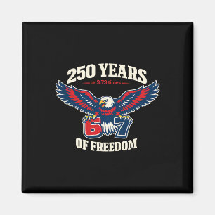Aimant Drôle 67 Six Sept Aigle 4 Juillet Mème Drapeau Usa