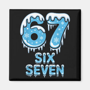 Aimant Drôle 67 Six Sept Mème Glace Neige Hiver Noël