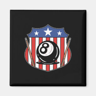Aimant Drôle 8 Ball Billard Joueur Huit Ball Billi