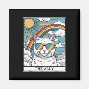 Aimant Drôle Ally Chat Lunettes de soleil Lgbtq Gay Lesbi