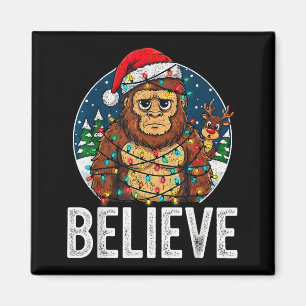 Aimant Drôle Bigfoot Croire Noël Sasquatch Père Noël