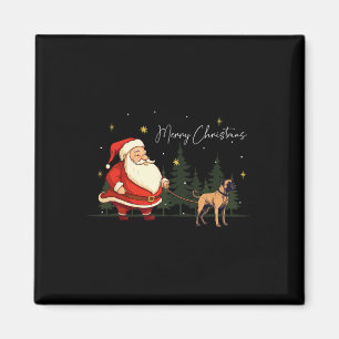 Aimant Drôle Black Mouth Cur Chien Santa Claus Noël Wa