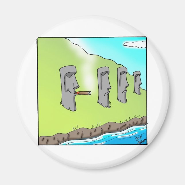 Aimant Drôle cadeau de dessin animé de Cigar Island de Pâ (Devant)
