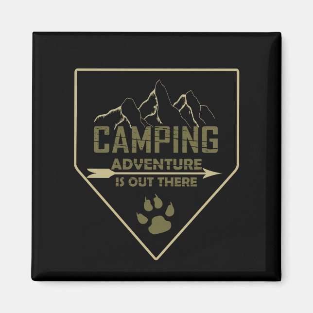 Aimant Drôle camper de camping dit pour les campeurs (Devant)