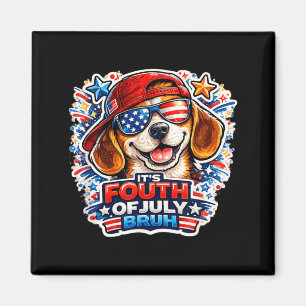 Aimant Drôle C'est le 4 juillet Beagle Chien Patriotique 