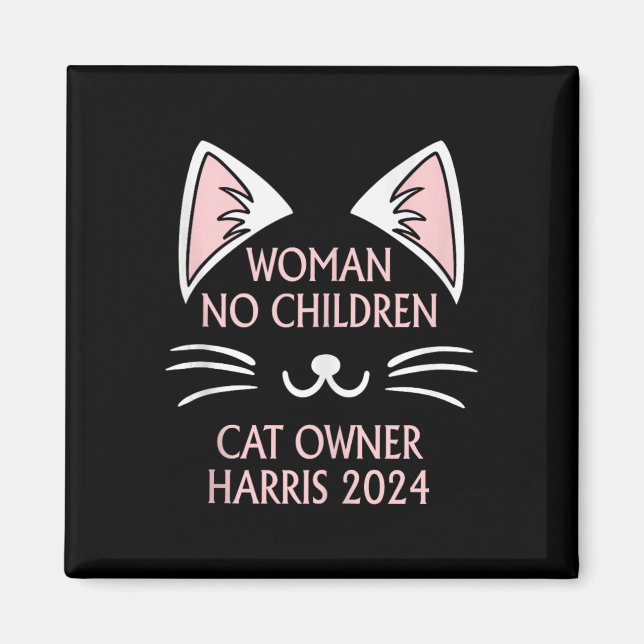 Aimant Drôle Chat Lady Kamala Harris 24 Amoureux des chat (Devant)