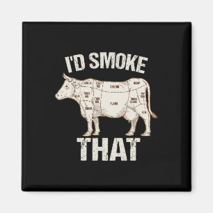 Aimant Drôle Chef Sarcastique Boucher Cook Bbq Je Fumerai