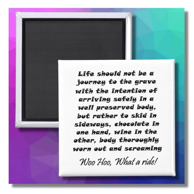 Aimant Drôle citation vin plaisanterie anniversaire cadea (A funny wine quote perfect to celebrate a birthday. Black and white simple typography cute magnet.)