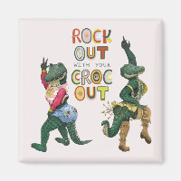 Drôle Crocodile Pun Rock Out Avec Votre Croc Out