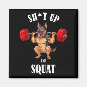 Aimant Drôle de Berger Allemand Fitness Squat Workout Wei