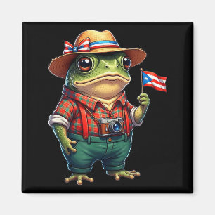 Aimant Drôle de grenouille Coqui Drapeau de Porto Rico Ta