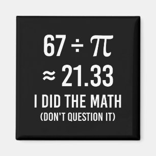 Aimant Drôle de maths de jour de meme 67