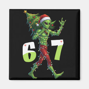 Aimant Drôle de Noël Alien Six Seven Mème 67 Chapeau de P